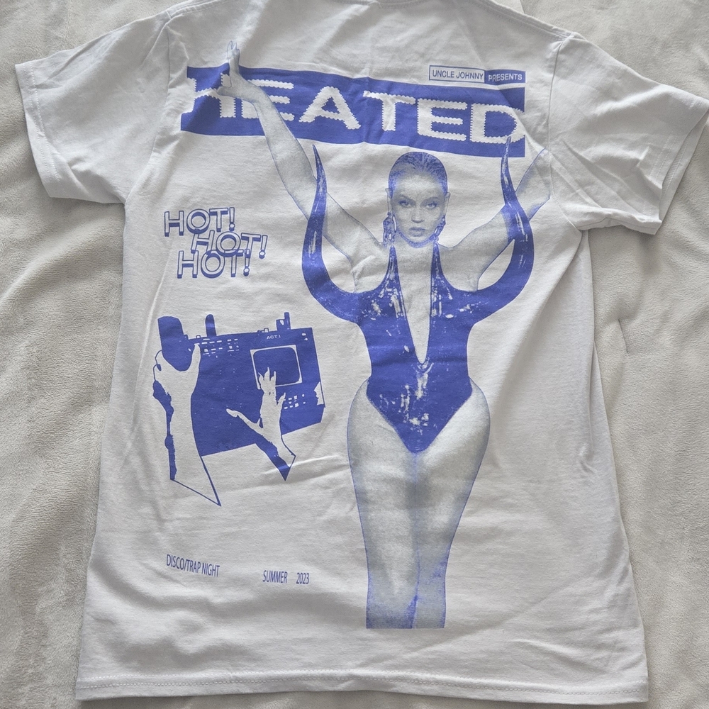 Graphic White and Blue T-Shirt Beyonce 2023 Concert NYC